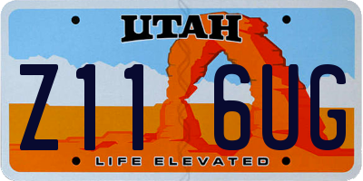 UT license plate Z116UG
