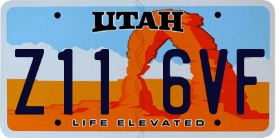 UT license plate Z116VF