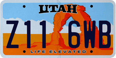 UT license plate Z116WB
