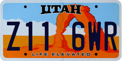 UT license plate Z116WR