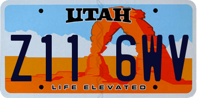 UT license plate Z116WV