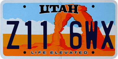 UT license plate Z116WX
