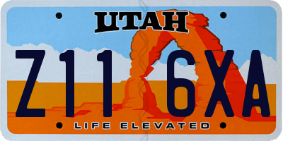 UT license plate Z116XA