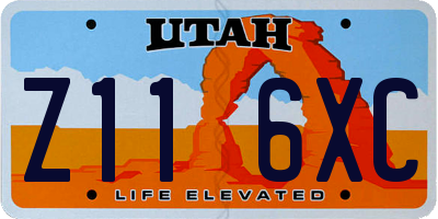 UT license plate Z116XC