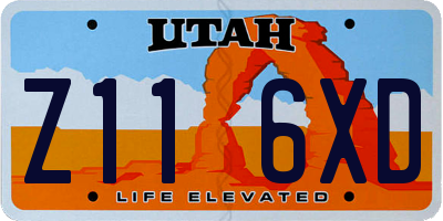 UT license plate Z116XD