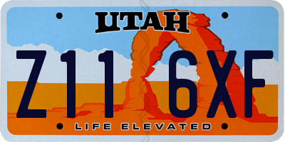 UT license plate Z116XF