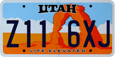 UT license plate Z116XJ