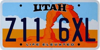 UT license plate Z116XL