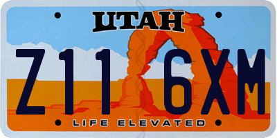 UT license plate Z116XM