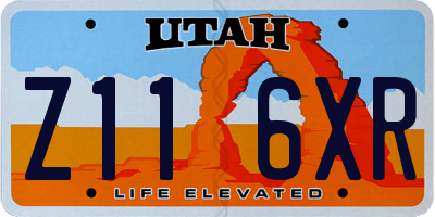UT license plate Z116XR