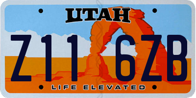 UT license plate Z116ZB