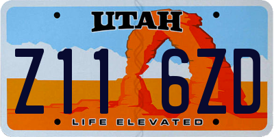 UT license plate Z116ZD