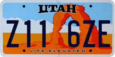 UT license plate Z116ZE