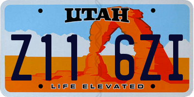 UT license plate Z116ZI