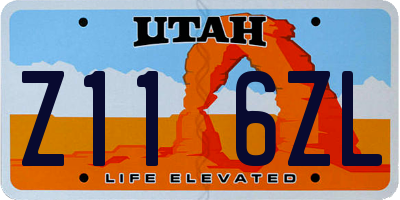 UT license plate Z116ZL