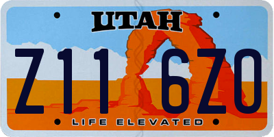 UT license plate Z116ZO