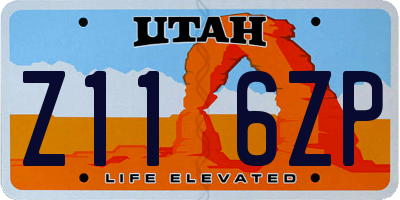 UT license plate Z116ZP