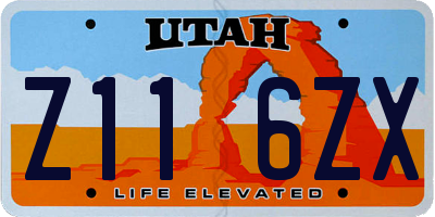 UT license plate Z116ZX