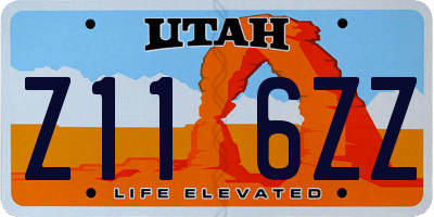 UT license plate Z116ZZ