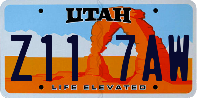 UT license plate Z117AW