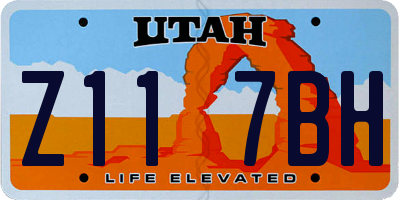 UT license plate Z117BH