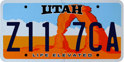 UT license plate Z117CA