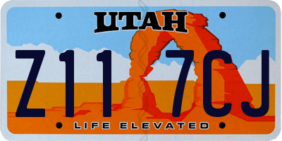 UT license plate Z117CJ