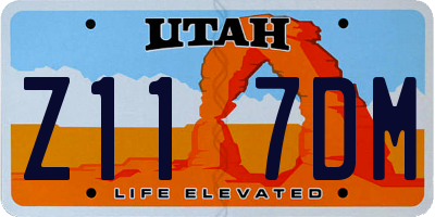 UT license plate Z117DM
