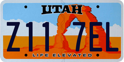 UT license plate Z117EL