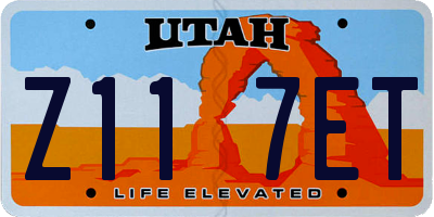 UT license plate Z117ET