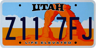 UT license plate Z117FJ