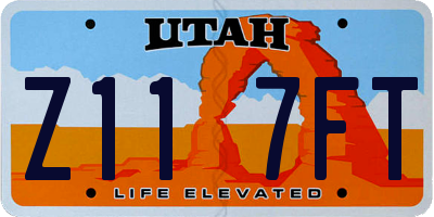 UT license plate Z117FT