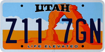 UT license plate Z117GN