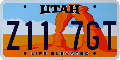 UT license plate Z117GT