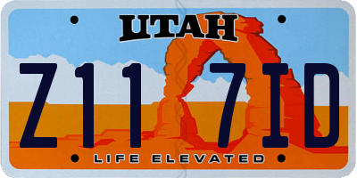 UT license plate Z117ID