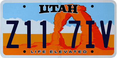 UT license plate Z117IV