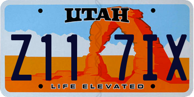 UT license plate Z117IX