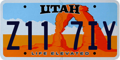 UT license plate Z117IY