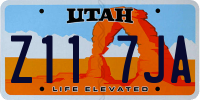 UT license plate Z117JA