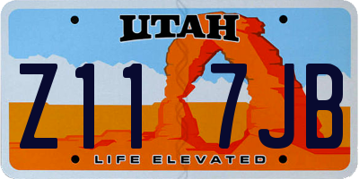 UT license plate Z117JB