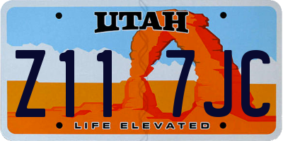 UT license plate Z117JC