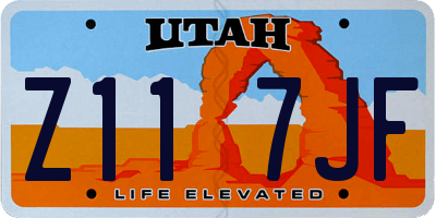 UT license plate Z117JF