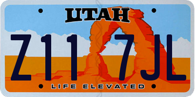UT license plate Z117JL