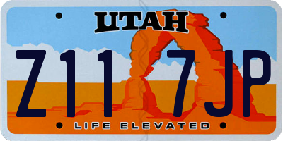 UT license plate Z117JP