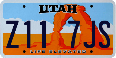 UT license plate Z117JS