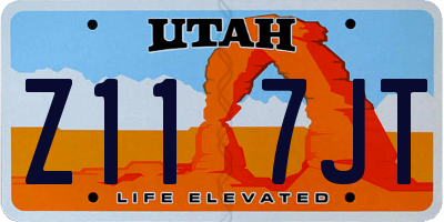 UT license plate Z117JT