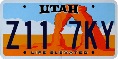 UT license plate Z117KY