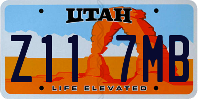 UT license plate Z117MB
