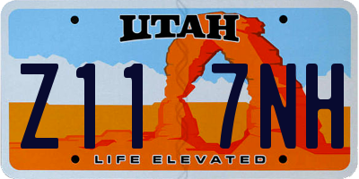 UT license plate Z117NH