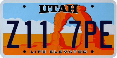 UT license plate Z117PE